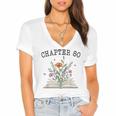 Chapter 80 Book Lovers & Readers 80th Birthday Wildflowers Women's Jersey Short Sleeve Deep V-Neck Tshirt Chapter 80 Book Lovers & Readers 80th Birthday Wildflowers Women's Jersey Short Sleeve Deep V-Neck Tshirt
