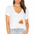 Chicken Nugget Saying Introvert Nuggie Foodie Food Women's Jersey Short Sleeve Deep V-Neck Tshirt Chicken Nugget Saying Introvert Nuggie Foodie Food Women's Jersey Short Sleeve Deep V-Neck Tshirt