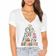 Christmas Audiology Tree Audiology Student Graduation Women's Jersey Short Sleeve Deep V-Neck Tshirt