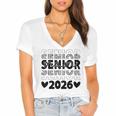 Class Of 2026 Senior Graduation Year Women's Jersey Short Sleeve Deep V-Neck Tshirt