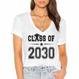 Class Of 2030 Shirt Graduation Women's Jersey Short Sleeve Deep V-Neck Tshirt