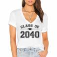 Class Of 2040 Grow With Me Graduation First Day Of School Women's Jersey Short Sleeve Deep V-Neck Tshirt