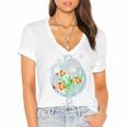 Clownfish Anemonefish Bubbles Water Frutiger Aero Y2K Style Women's Jersey Short Sleeve Deep V-Neck Tshirt