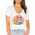Corgi Dog Reading Book Book Lover Dog Lover Women's Jersey Short Sleeve Deep V-Neck Tshirt