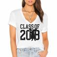 Dabbing Graduation Shirt Class Of 2018 Women's Jersey Short Sleeve Deep V-Neck Tshirt