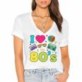 Dad I Love The 80's Retro 80s Nostalgia For Dad Premium Tri-Blend Women's Jersey Short Sleeve Deep V-Neck Tshirt