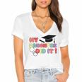 My Daughter Did It Graduation Doctor Nurse Child Graduated Women's Jersey Short Sleeve Deep V-Neck Tshirt