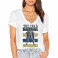 DC Comics Graduation Batman The Grad Power Stance Women's Jersey Short Sleeve Deep V-Neck Tshirt