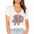 Dial It Back Retro Tech Nostalgia Vintage Premium Tri-Blend Women's Jersey Short Sleeve Deep V-Neck Tshirt