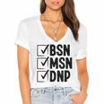 DNP Doctor MSN BSN DNP Nurse DNP Degree Graduation Women's Jersey Short Sleeve Deep V-Neck Tshirt