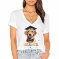 Dog Class Of 2024 Graduation Senior 2024 Men Women Girls Kids Women's Jersey Short Sleeve Deep V-Neck Tshirt