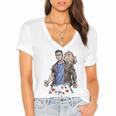 Dungeon Crawler Carl Sketchbook Princess Donut And Carl Book Women's Jersey Short Sleeve Deep V-Neck Tshirt