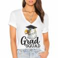 Eagle Grad Squad Class Of 2019 Graduation Women's Jersey Short Sleeve Deep V-Neck Tshirt