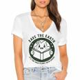 Earth Day 2025 Save Earth It´s Only Planet With Books Reader Women's Jersey Short Sleeve Deep V-Neck Tshirt Earth Day 2025 Save Earth It´s Only Planet With Books Reader Women's Jersey Short Sleeve Deep V-Neck Tshirt