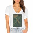 From The Earth To The Moon Book Cover 1874 Premium Women's Jersey Short Sleeve Deep V-Neck Tshirt From The Earth To The Moon Book Cover 1874 Premium Women's Jersey Short Sleeve Deep V-Neck Tshirt