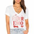 Elder Emo Retro Punk Typography Nostalgia Premium Tri-Blend Women's Jersey Short Sleeve Deep V-Neck Tshirt Elder Emo Retro Punk Typography Nostalgia Premium Tri-Blend Women's Jersey Short Sleeve Deep V-Neck Tshirt