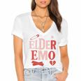 Elder Emo Retro Punk Typography Nostalgia Women's Jersey Short Sleeve Deep V-Neck Tshirt
