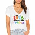 Elementary Graduate 2026 Graduation Class Of 2026 Kids Women's Jersey Short Sleeve Deep V-Neck Tshirt