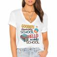 Elementary School End Of Year Graduation Middle Women's Jersey Short Sleeve Deep V-Neck Tshirt