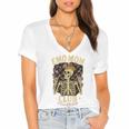 Emo Mom Club Still Rockin Skeleton Nostalgia Women Mother Women's Jersey Short Sleeve Deep V-Neck Tshirt