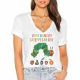 Eric Carle Very Hungry Caterpillar Day Children's Book Women's Jersey Short Sleeve Deep V-Neck Tshirt Eric Carle Very Hungry Caterpillar Day Children's Book Women's Jersey Short Sleeve Deep V-Neck Tshirt