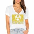 Fallout Shelter Nuclear War Radioactive Nostalgia T-Shirt Women's Jersey Short Sleeve Deep V-Neck Tshirt