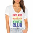First Rule Of Introvert Club Is There Is No Introvert Club Raglan Baseball Tee Women's Jersey Short Sleeve Deep V-Neck Tshirt First Rule Of Introvert Club Is There Is No Introvert Club Raglan Baseball Tee Women's Jersey Short Sleeve Deep V-Neck Tshirt