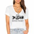 Never Forget Retro Camera Photography Nostalgia Premium Tri-Blend Women's Jersey Short Sleeve Deep V-Neck Tshirt