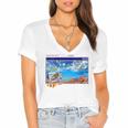 Frutiger Aero Y2k 2000s Women's Jersey Short Sleeve Deep V-Neck Tshirt