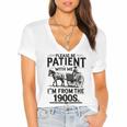 Funny Fathers Day Funny Please Be Patient I'm From The 1900s Women's Jersey Short Sleeve Deep V-Neck Tshirt