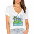 Future City Wind Power Frutiger Aero Y2K Style Ocean Women's Jersey Short Sleeve Deep V-Neck Tshirt