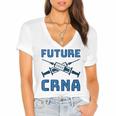Future CRNA Nurse Anesthetist Student Nursing RN Graduation Women's Jersey Short Sleeve Deep V-Neck Tshirt