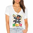 Future HBCU Grad Dabbing Kid Graduation For Boys Kids Women's Jersey Short Sleeve Deep V-Neck Tshirt
