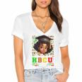 Future HBCU Grad Girl Kids Graduation HBCU College Women's Jersey Short Sleeve Deep V-Neck Tshirt