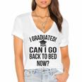 Can I Go Back To Bed Graduation 2021 Women's Jersey Short Sleeve Deep V-Neck Tshirt