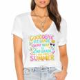 Goodbye 1st Grade To 2nd But First Summer Graduation Women's Jersey Short Sleeve Deep V-Neck Tshirt