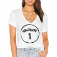 Graduate 1 Graduation Shirt Women's Jersey Short Sleeve Deep V-Neck Tshirt
