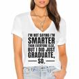 I Graduated Graduation Seniors Him Or Her Women's Jersey Short Sleeve Deep V-Neck Tshirt