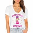 Graduation Kindergarten Last Day Of School Shirt Girls Women's Jersey Short Sleeve Deep V-Neck Tshirt