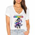 Graduation Kindergarten Unicorn Roller Skate Girls Grad Women's Jersey Short Sleeve Deep V-Neck Tshirt