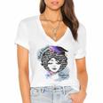 Graduation Masters Degree Woman Queen Graduate 2025 Women's Jersey Short Sleeve Deep V-Neck Tshirt