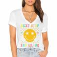 Groovy Next Stop 2nd Grade 1st Grade Graduation 2025 Premium Women's Jersey Short Sleeve Deep V-Neck Tshirt