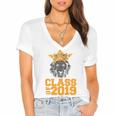 High School King Graduation Shirt Class Of 2019 Seniors Women's Jersey Short Sleeve Deep V-Neck Tshirt