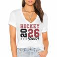 Hockey Senior Night Hockey Senior 2026 Graduation 59 Women's Jersey Short Sleeve Deep V-Neck Tshirt