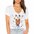 Horse Nurse RN ER Nursing School Graduation Women's Jersey Short Sleeve Deep V-Neck Tshirt