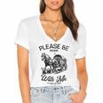 Horse Please Be Patient With Me I'm From The 1900s Women's Jersey Short Sleeve Deep V-Neck Tshirt