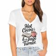 Hot Cocoa And a Page Turner Book Lovers Hot Chocolate Women's Jersey Short Sleeve Deep V-Neck Tshirt Hot Cocoa And a Page Turner Book Lovers Hot Chocolate Women's Jersey Short Sleeve Deep V-Neck Tshirt