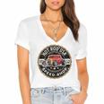 Hotrod Custom Car Automotive Nostalgia Distressed Premium Tri-Blend Women's Jersey Short Sleeve Deep V-Neck Tshirt