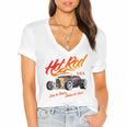 Hotrod Vintage Style Car Nostalgia Hotrod Distressed Premium Tri-Blend Women's Jersey Short Sleeve Deep V-Neck Tshirt