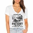 I'm From The 1900s Please Be Patient With Me Women's Jersey Short Sleeve Deep V-Neck Tshirt